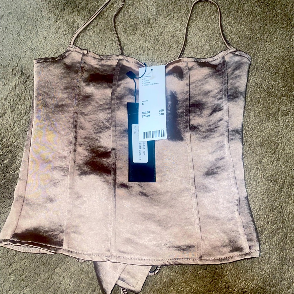 Urban Outfitters: MOTEL Cosey Top: colour Satin Champagne